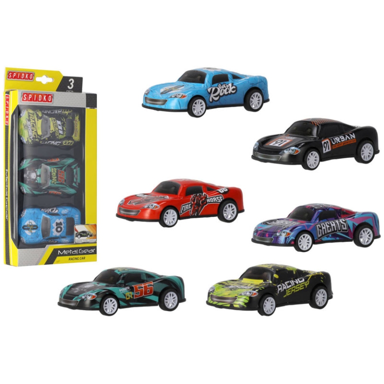 CONFEZIONE 3 AUTO SPORT  IN METALLO 1:36