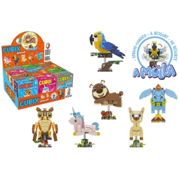 COSTRUZIONE CUBIX ANIMALI COMICI CON MOLLA
