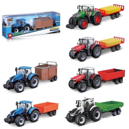 TRATTORE ASSORTITO CON RIMORCHIO 1:32