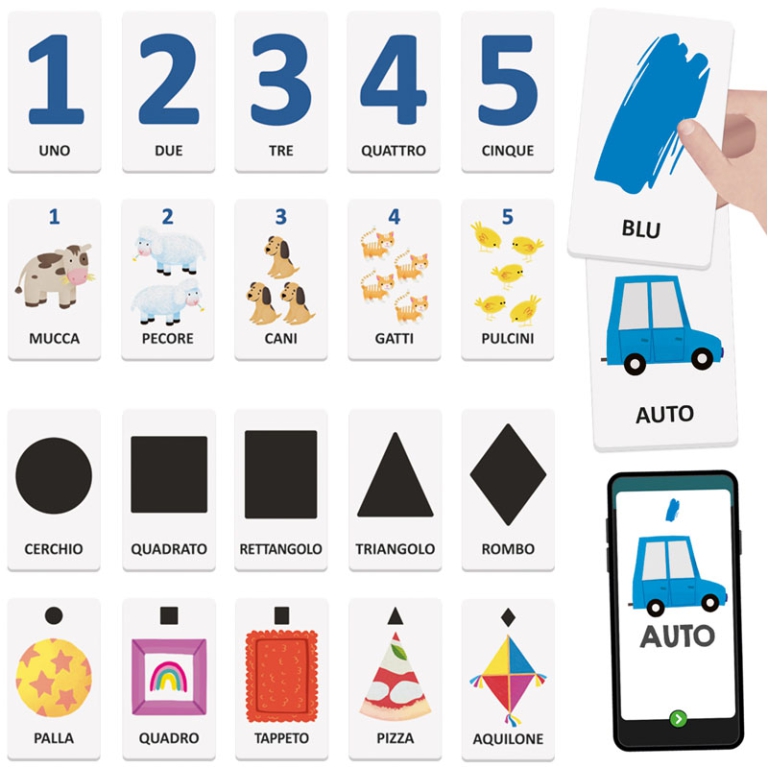 FLASHCARDS PARLANTI NUMERI FORMI E COLORI 2-4 ANNI 2