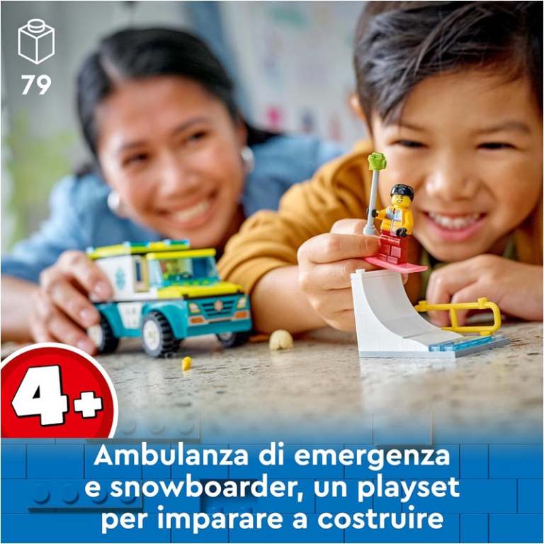 LEGO CITY AMBULANZA DI EMERGENZA E SNOWBOARDER 2