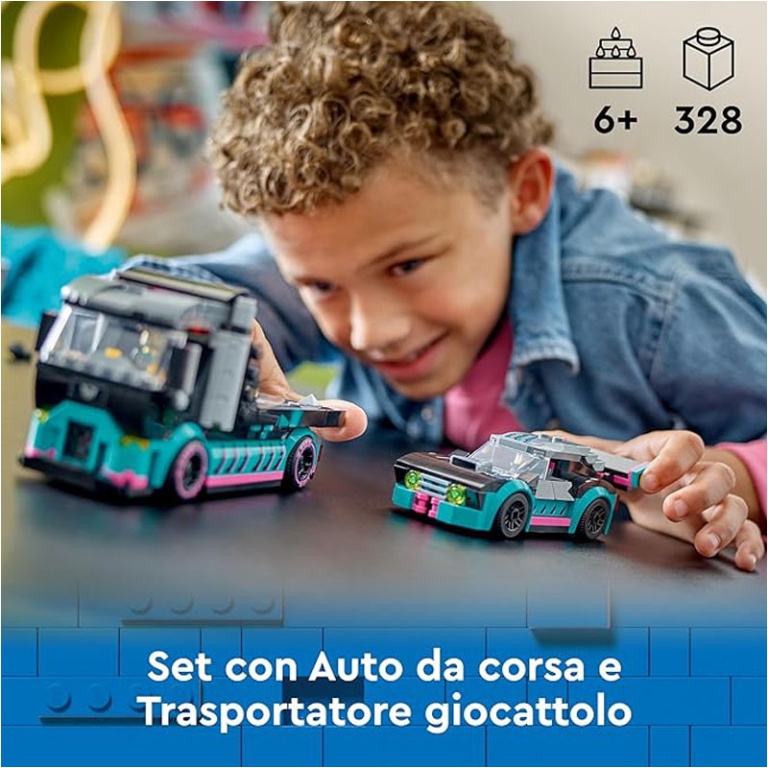 LEGO CITY AUTO DA CORSA E TRASPORTATORE 2