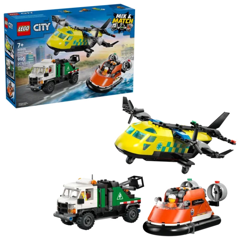 LEGO CITY AEREO,CAMION SERVIZIO,HOVERCRAFT