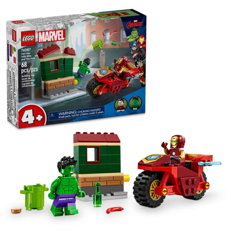 LEGO SUPER HEROES IRON MAN CON MOTO E HULK