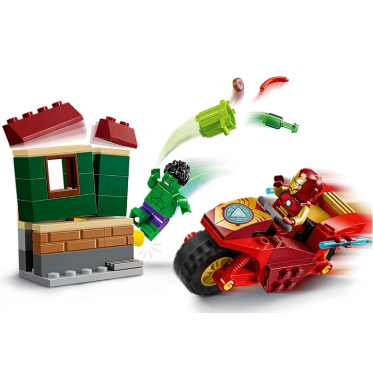 LEGO SUPER HEROES IRON MAN CON MOTO E HULK 2