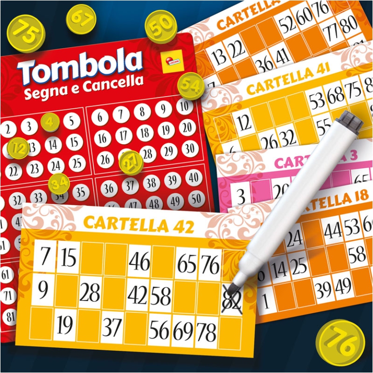 TOMBOLA SEGNA E CANCELLA 48 CARTELLE 6+ ANNI 2