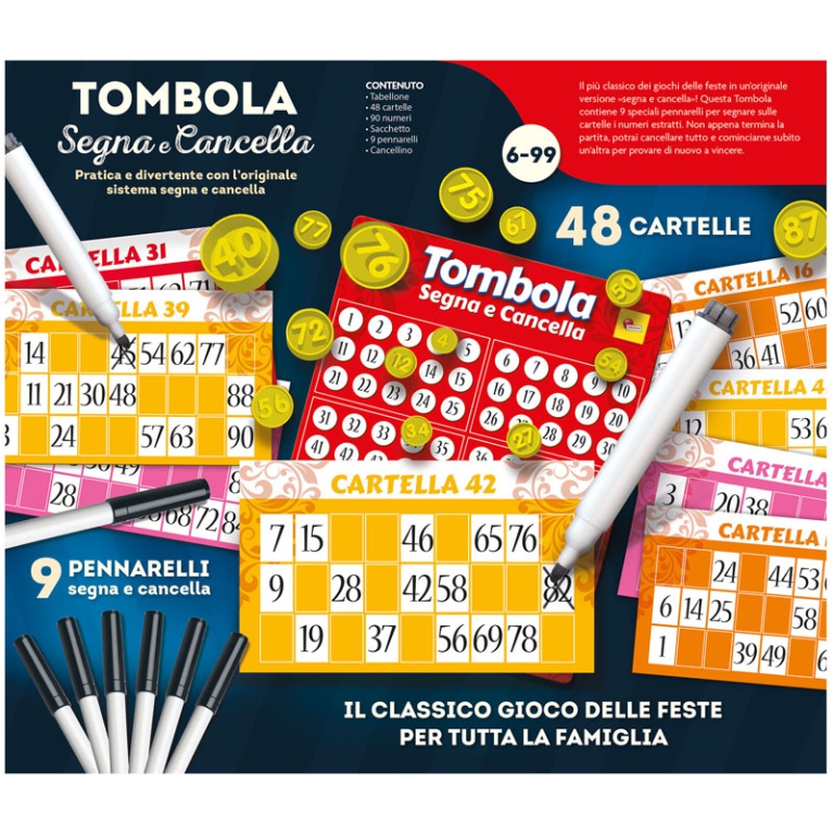 TOMBOLA SEGNA E CANCELLA 48 CARTELLE 6+ ANNI 3