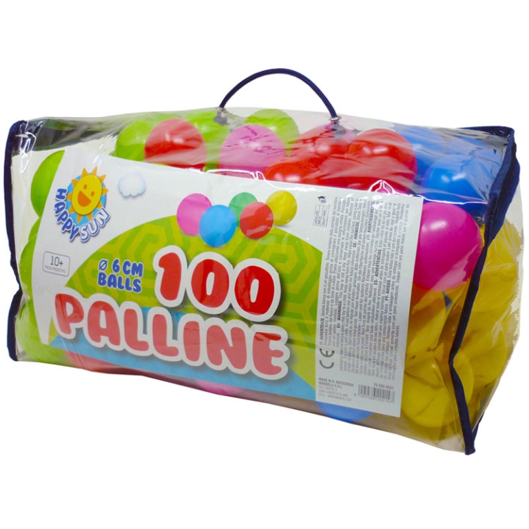PALLINE COLORATE DIAMETRO 6CM 100PZ CON SACCA