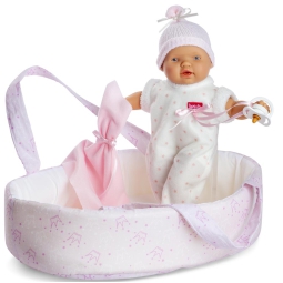 BEBE 28CM CON CESTA PIANGENTE