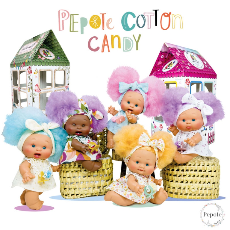 BAMBOLA 26CM BEBE PEPOTE COTTON CANDY