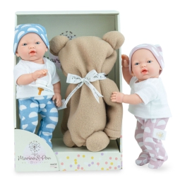 BAMBOLA 21CM BEBE GOLOSINAS TEDDY TWINS