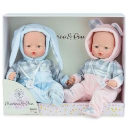 BAMBOLA 40CM BEBE GEMELLI PITUS MELLIZOS ANIMALS