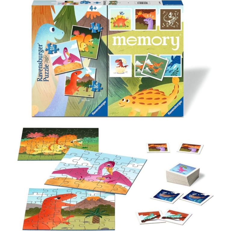 MULTIPACK 3 PUZZLE+MEMORY DINOSAURI 2