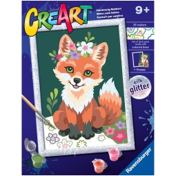 CREART VOLPE CON I FIORI GLITTER 24X18CM