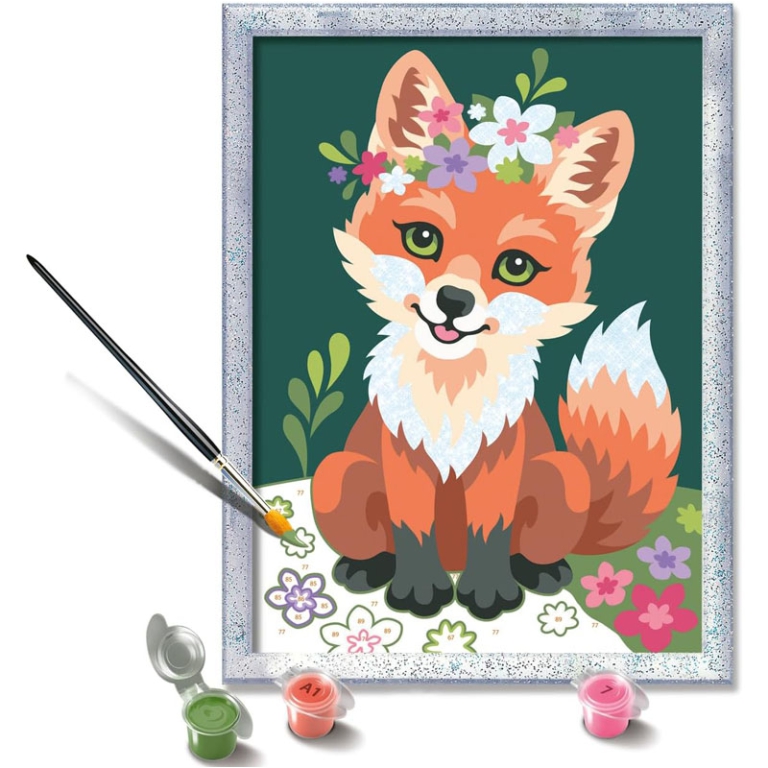 CREART VOLPE CON I FIORI GLITTER 24X18CM 3