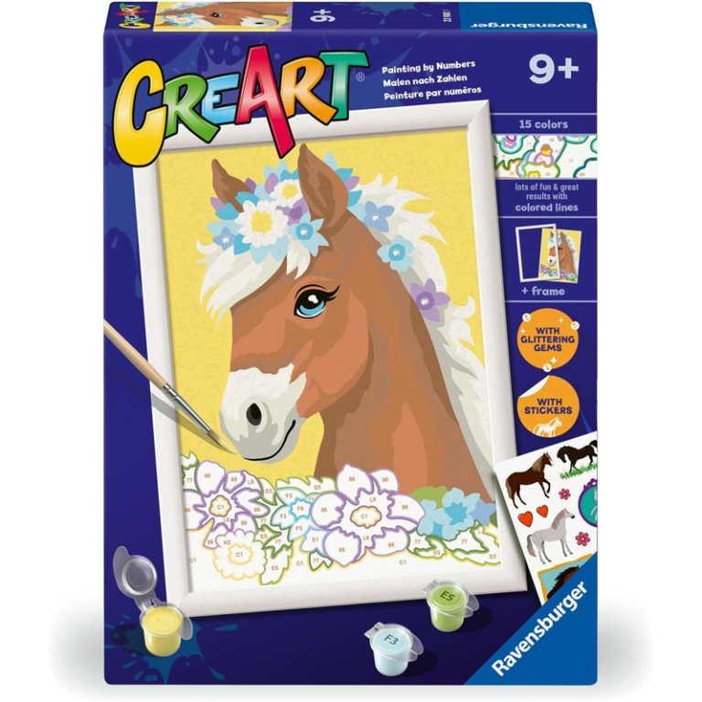 CREART CAVALLO TRA I FIORI 18X24CM