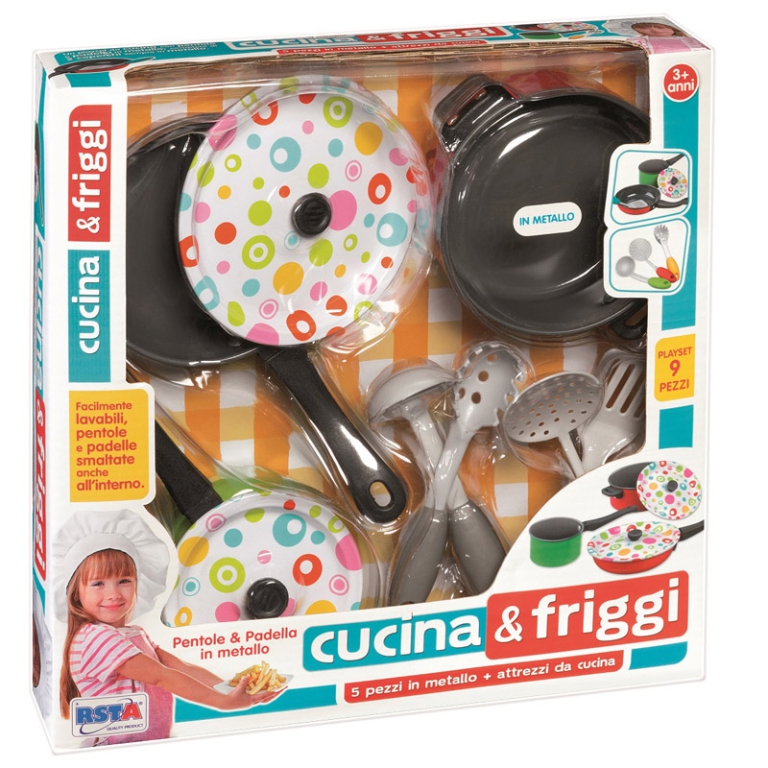 SET CUCINA IN METALLO 9PZ