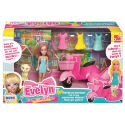 BAMBOLA MINI EVELYN 8CM  SCOOTER CON VESTITI