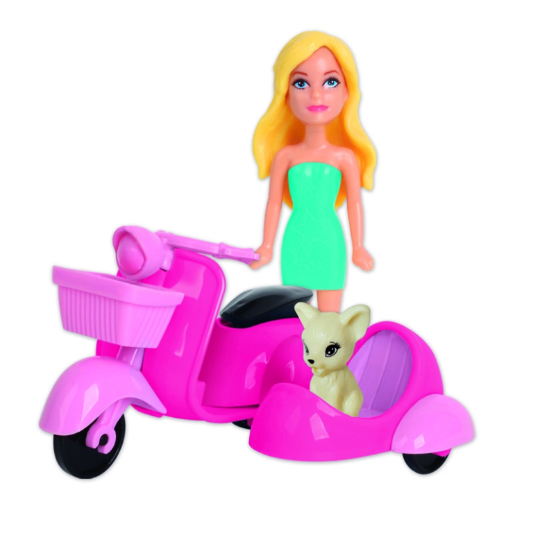 BAMBOLA MINI EVELYN 8CM  SCOOTER CON VESTITI 2
