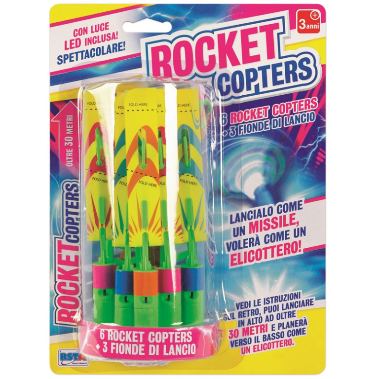 SET 6 ELICOOTERI CON LED E FIONDE