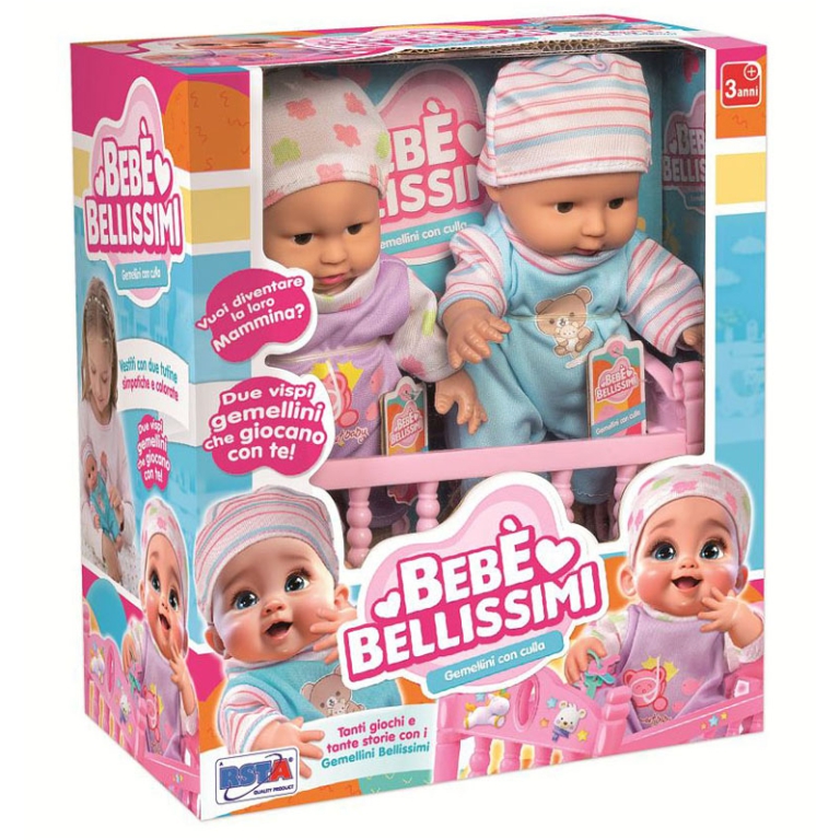 BEBE GEMELLI 20CM C/LETTO 2