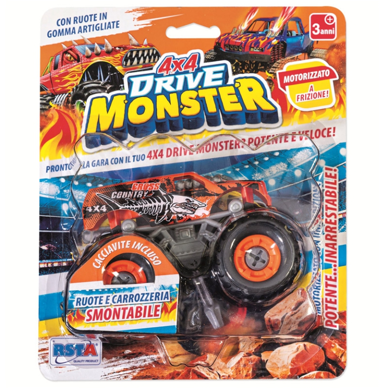 AUTO 4X4 DRIVE MONSTER A FRIZIONE 22X18CM
