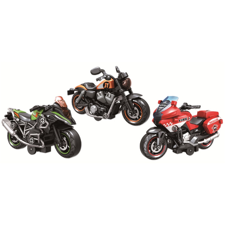 CONFEZIONE 3 MOTO 1:18 A FRIZIONE 22X66CM 2