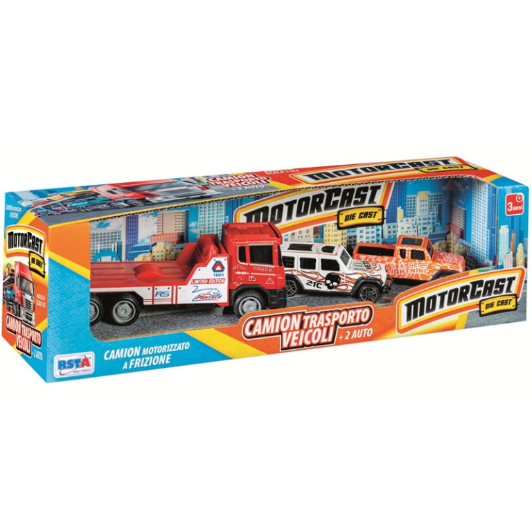 CAMION BISARCA CON 2 AUTO DIE CAST 9X30CM 2