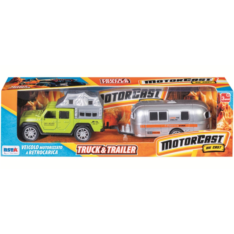 JEEP CON TRAILER DIE CAST 24X8CM