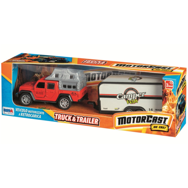 JEEP CON TRAILER DIE CAST 24X8CM 2