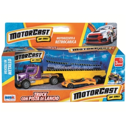 CAMION C/RAMPA DI LANCIO E AUTO DIE CAST 23X9CM