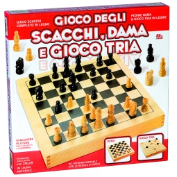SCACCHI DAMA TRIS 29X29  LEGNO