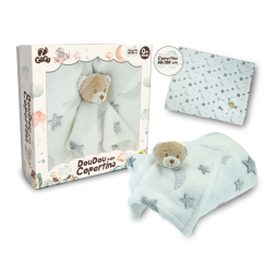 SET COPERTINA CON ORSETTO DOU DOU 28X28CM