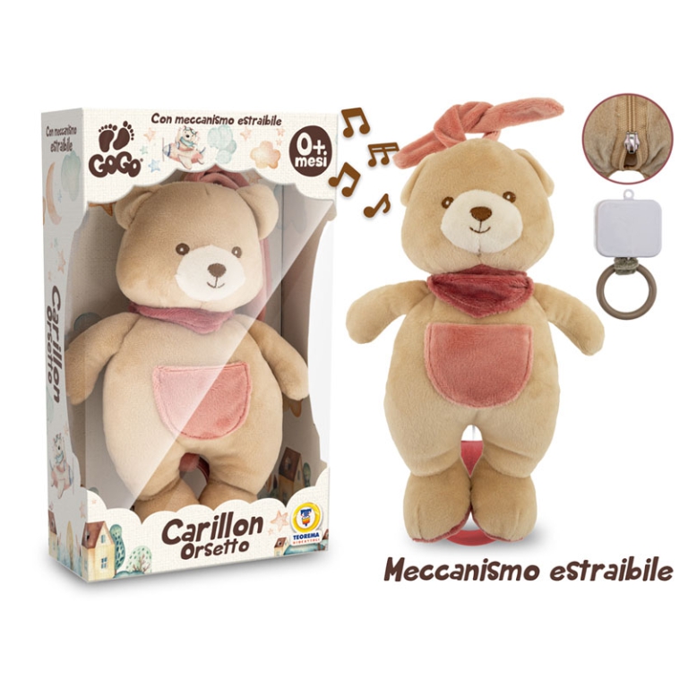 CARILLON ORSETTO 25CM    ROSA 0+ MESI