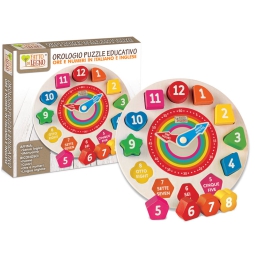 OROLOGIO PUZZLE EDUCATIVO IN LEGNO