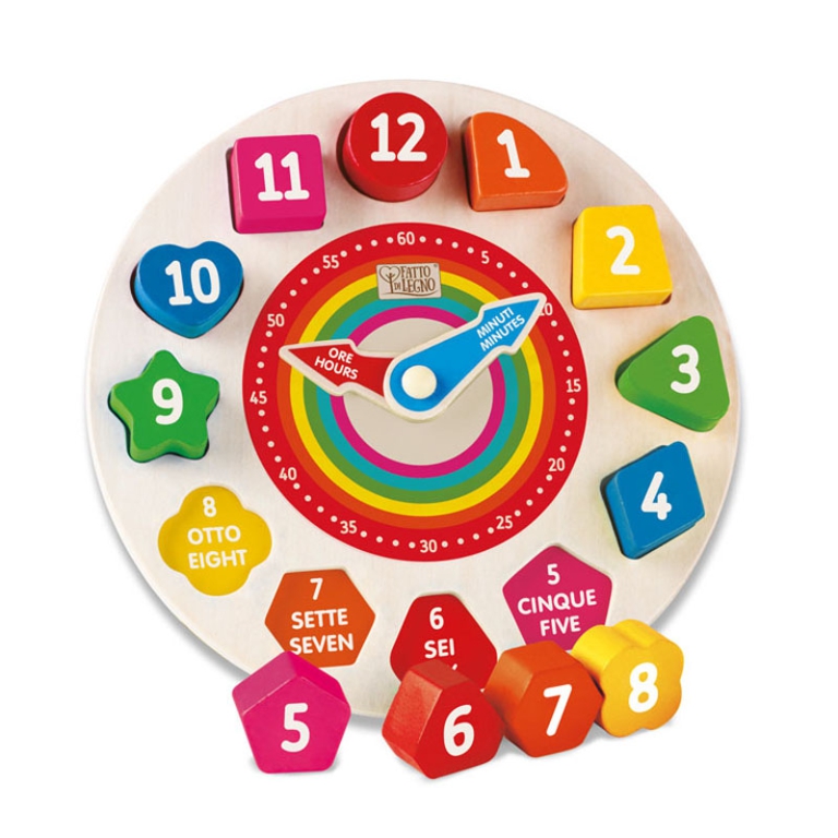 OROLOGIO PUZZLE EDUCATIVO IN LEGNO 2