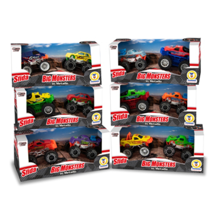 CONFEZIONE 2 JEEP MONSTER IN METALLO