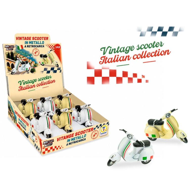 SCOOTER RETROCARICA 1:43 6PZ IN EXPO VINTAGE