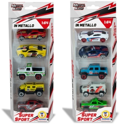 CONFEZIONE 5 AUTO SPORTIVE 1:43 METALLO