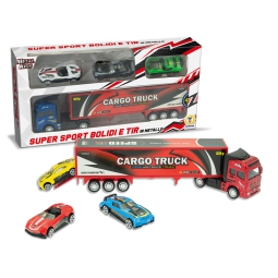 CAMION TIR CON 3 AUTO    DIE CAST 32CM
