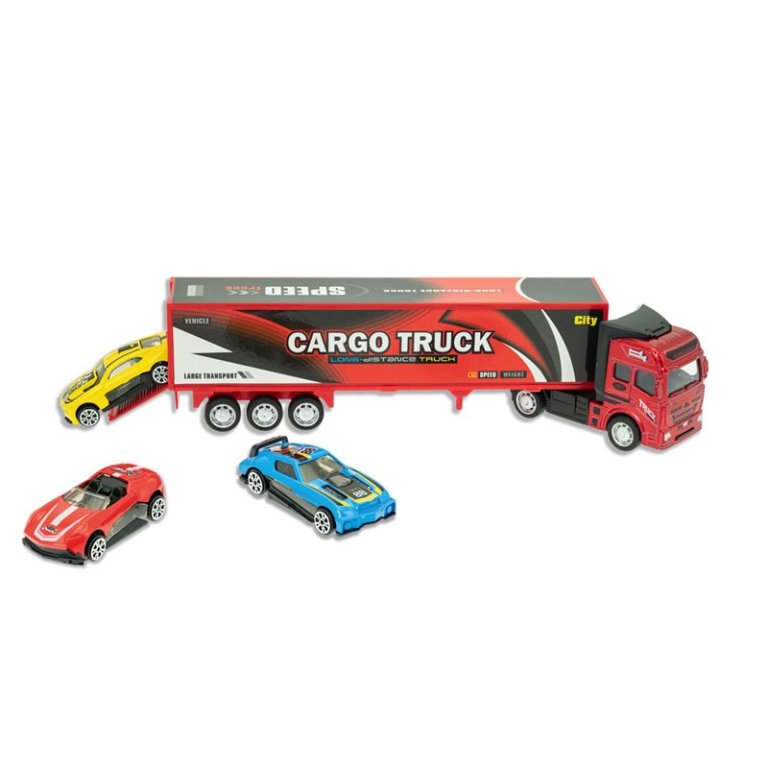 CAMION TIR CON 3 AUTO    DIE CAST 32CM 2