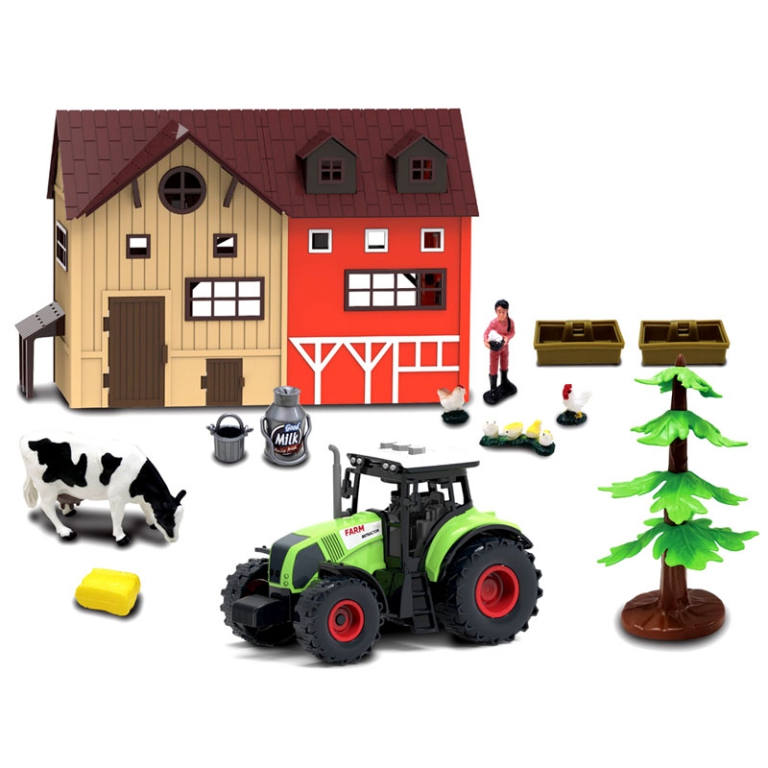 FATTORIA CON ACCESSORI E TRATTORE 42X22CM 2