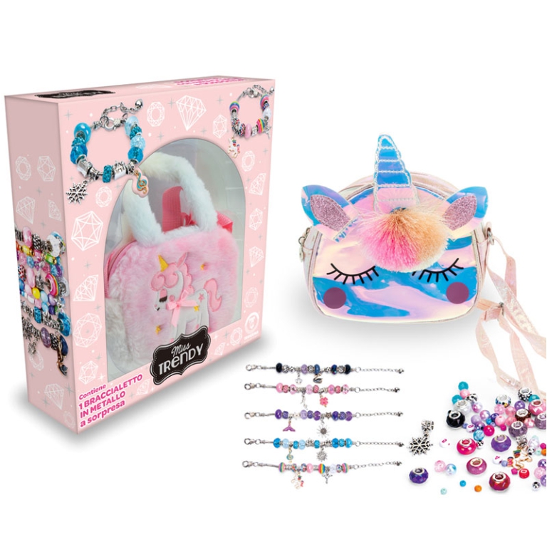 BORSETTA CON BRACCIALI UNICORNO 23X25CM