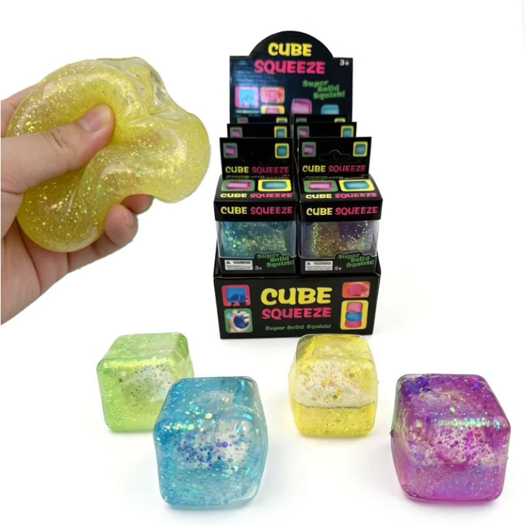 SQUISHY CUBO TRASPARENTE 5CM 12PZ IN EXPO