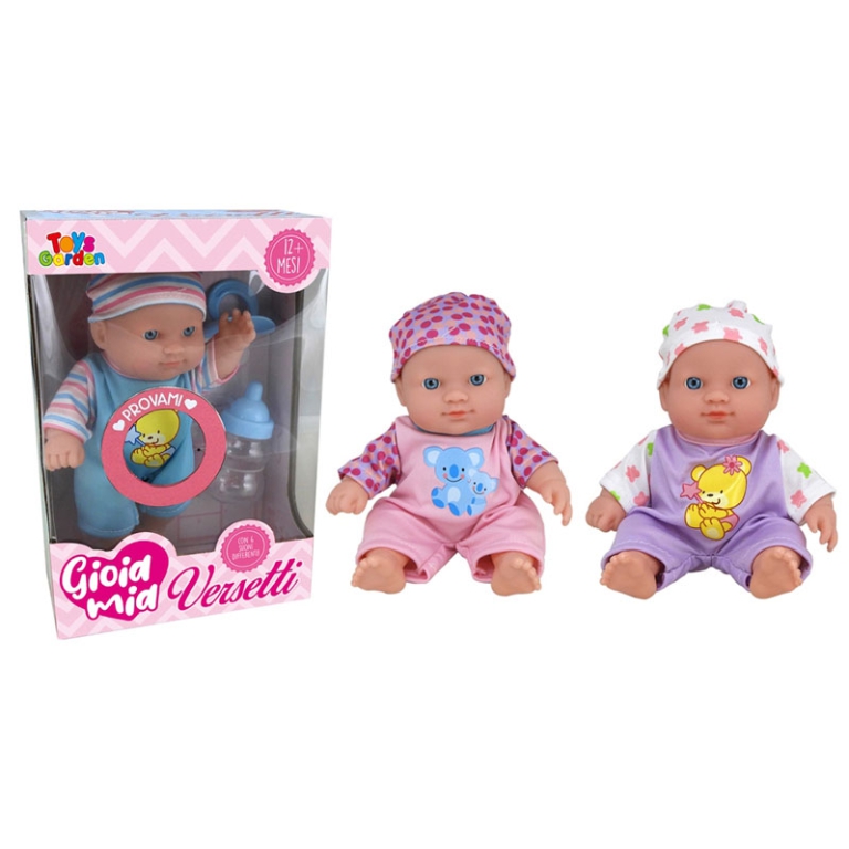 BAMBOLA CON VERSETTI E   BIBERON H23CM