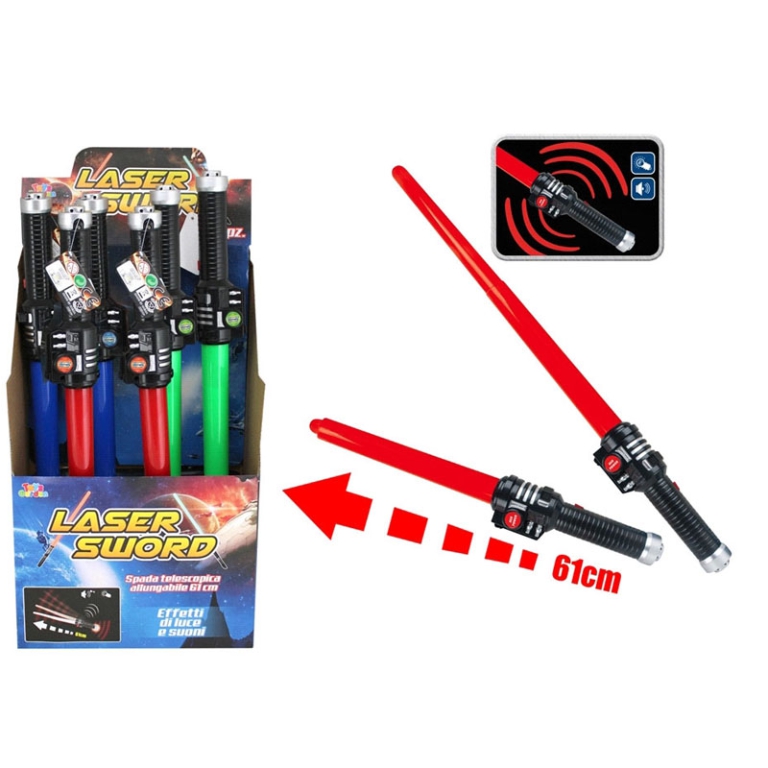 SPADA LASER TELESCOPICA CON LUCI SUONI 61CM