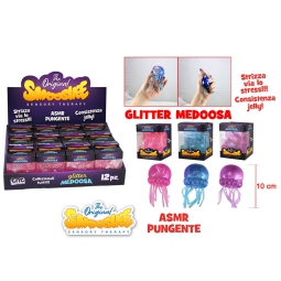 SQUISHY MEDUSA GLITTER 10CM 12PZ IN EXPO
