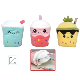 BORSETTA PELUCHE CON TRACOLLA E ZIP ASSORTITA