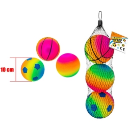 PALLINE COLORATE 10CM 3PZ IN RETE