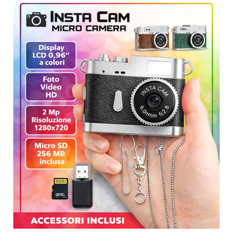INSTA CAM MICRO CAMERA DIGITALE CON ACCESSORI 2